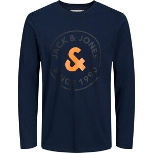 Tričko 'AARON' jack & jones námořnická modř / mandarinkoná / černá