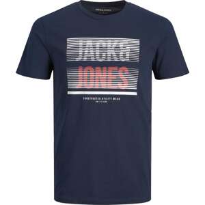 Tričko 'Brix' jack & jones tmavě modrá / červená / bílá