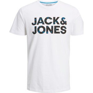 Tričko jack & jones nebeská modř / černá / offwhite
