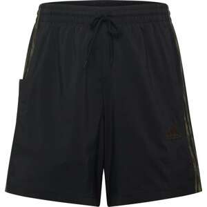 Sportovní kalhoty 'Essentials Chelsea' ADIDAS SPORTSWEAR umbra / tmavě zelená / černá