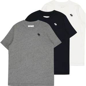 Tričko Abercrombie & Fitch tmavě šedá / černá / bílá