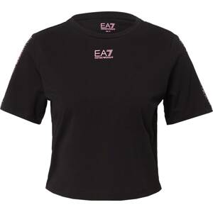 Tričko EA7 Emporio Armani světle růžová / černá