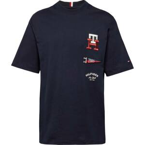 Tričko Tommy Hilfiger noční modrá / koňaková / červená / bílá