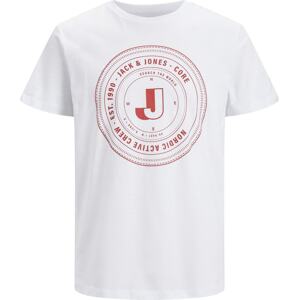 Tričko 'VIBES' jack & jones červená / bílá