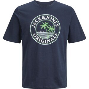Tričko 'CODY' jack & jones marine modrá / světle zelená / bílá