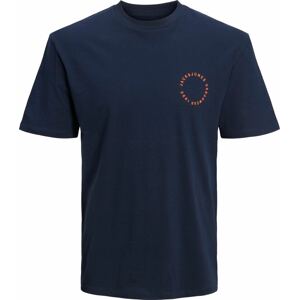 Tričko 'SUNSET' jack & jones námořnická modř / oranžová