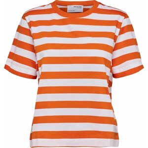 Tričko Selected Femme tmavě oranžová / bílá