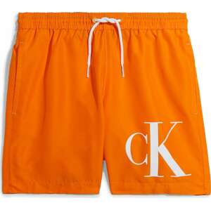 Plavecké šortky Calvin Klein Swimwear jasně oranžová / bílá