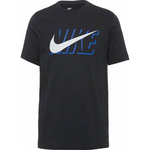 Tričko Nike Sportswear modrá / černá / bílá