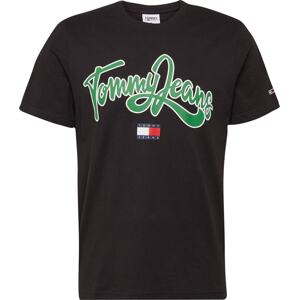 Tričko Tommy Jeans zelená / červená / černá / bílá