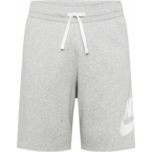 Kalhoty 'Club Alumni' Nike Sportswear šedý melír / bílá