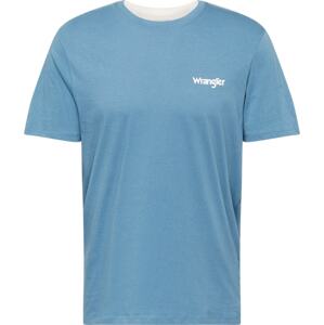 Tričko Wrangler kouřově modrá / bílá