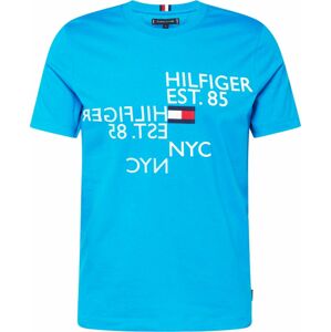 Tričko Tommy Hilfiger marine modrá / azurová / červená / bílá