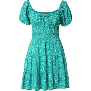 Letní šaty Hollister zelená / bílá
