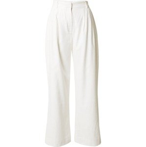 Kalhoty se sklady v pase Abercrombie & Fitch bílá