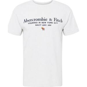 Tričko Abercrombie & Fitch námořnická modř / světle hnědá / šedý melír