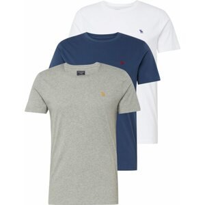 Tričko 'FALL' Abercrombie & Fitch námořnická modř / šedá / bílá