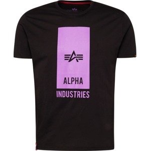 Tričko alpha industries světle fialová / černá