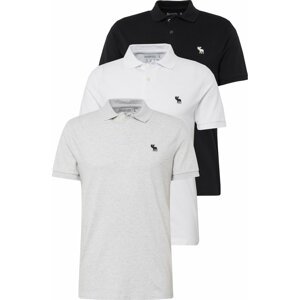 Tričko Abercrombie & Fitch šedý melír / černá / bílá