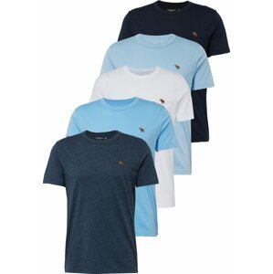Tričko Abercrombie & Fitch chladná modrá / světlemodrá / tmavě modrá / bílá