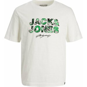 Tričko jack & jones trávově zelená / černá / bílý melír