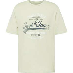 Tričko 'BOOSTER' jack & jones námořnická modř / pastelově zelená / offwhite