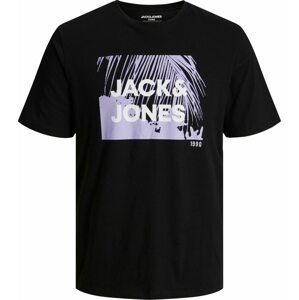 Tričko 'SALTY' jack & jones šedá / černá / bílá