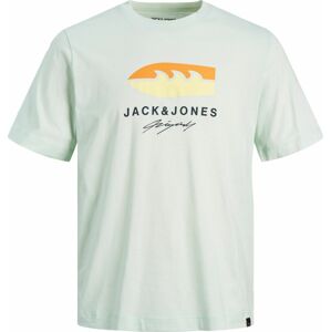 Tričko 'Tulum' jack & jones pastelová modrá / světle žlutá / oranžová / černá