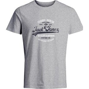 Tričko 'BOOSTER' jack & jones šedý melír / černá / bílá