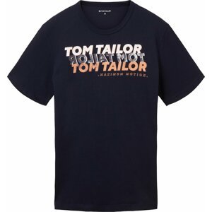Tričko Tom Tailor marine modrá / noční modrá / meruňková / bílá