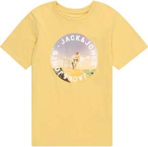 Tričko 'Gem' Jack & Jones Junior žlutá / zelená / bílá