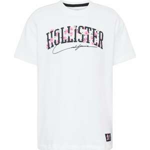 Tričko Hollister marine modrá / světle růžová / černá / bílá