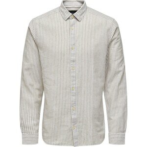 Košile 'CAIDEN' Only & Sons khaki / bílá