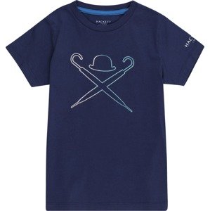 Tričko Hackett London námořnická modř / světlemodrá / bílá