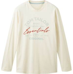 Tričko Tom Tailor krémová / opálová / rezavě červená