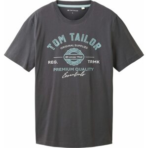 Tričko Tom Tailor tyrkysová / světle šedá / tmavě šedá