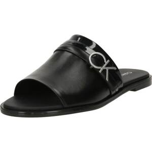 Pantofle 'ALMOND' Calvin Klein černá / stříbrná