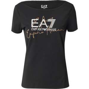 Tričko EA7 Emporio Armani zlatá / černá / bílá