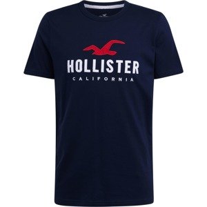 Tričko 'EMEA' Hollister námořnická modř / červená / bílá