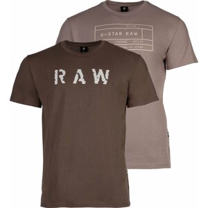 Tričko G-Star Raw krémová / hnědá / kámen