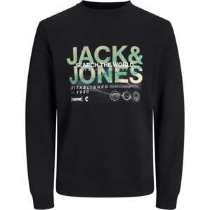 Mikina Jack & Jones Junior zelená / černá / bílá