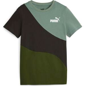 Tričko 'POWER' Puma olivová / pastelově zelená / černá / bílá