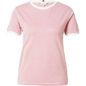 Tričko Tommy Hilfiger krémová / pink