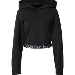 Mikina 'Milano' Calvin Klein Jeans černá / bílá