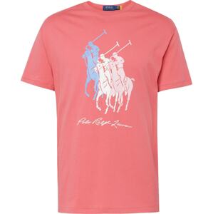 Tričko Polo Ralph Lauren světlemodrá / růžová / pastelově červená / bílá