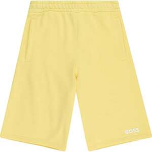 Kalhoty BOSS Kidswear světle žlutá / bílá