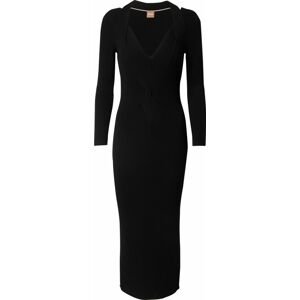 Úpletové šaty 'Famelina' BOSS Black černá / bílá