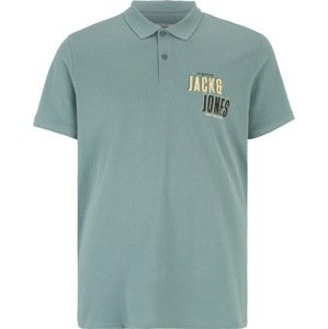 Tričko 'COAST' Jack & Jones Plus tyrkysová / světle žlutá / černá