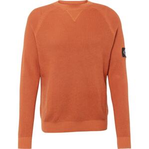Svetr Calvin Klein Jeans okrová / tmavě oranžová / černá / bílá