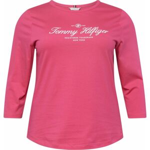 Tričko Tommy Hilfiger Curve pink / bílá